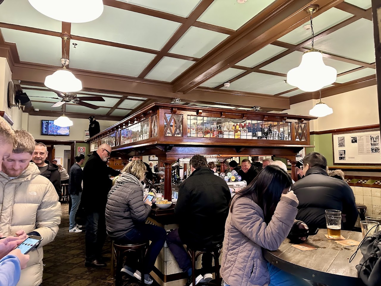 Historic timber bar inside Fortune of War